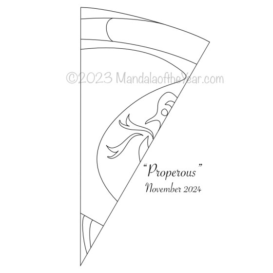 MotY November 2024 — 11th section of a large mandala with a year of the dragon theme