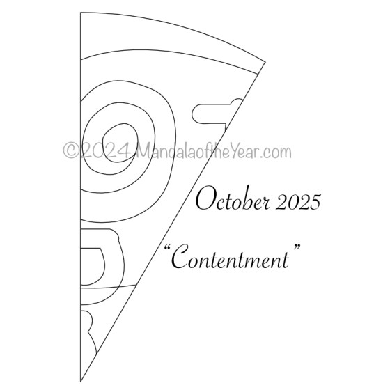 Mandala of the Year 25-10 Contentment — outline for coloring